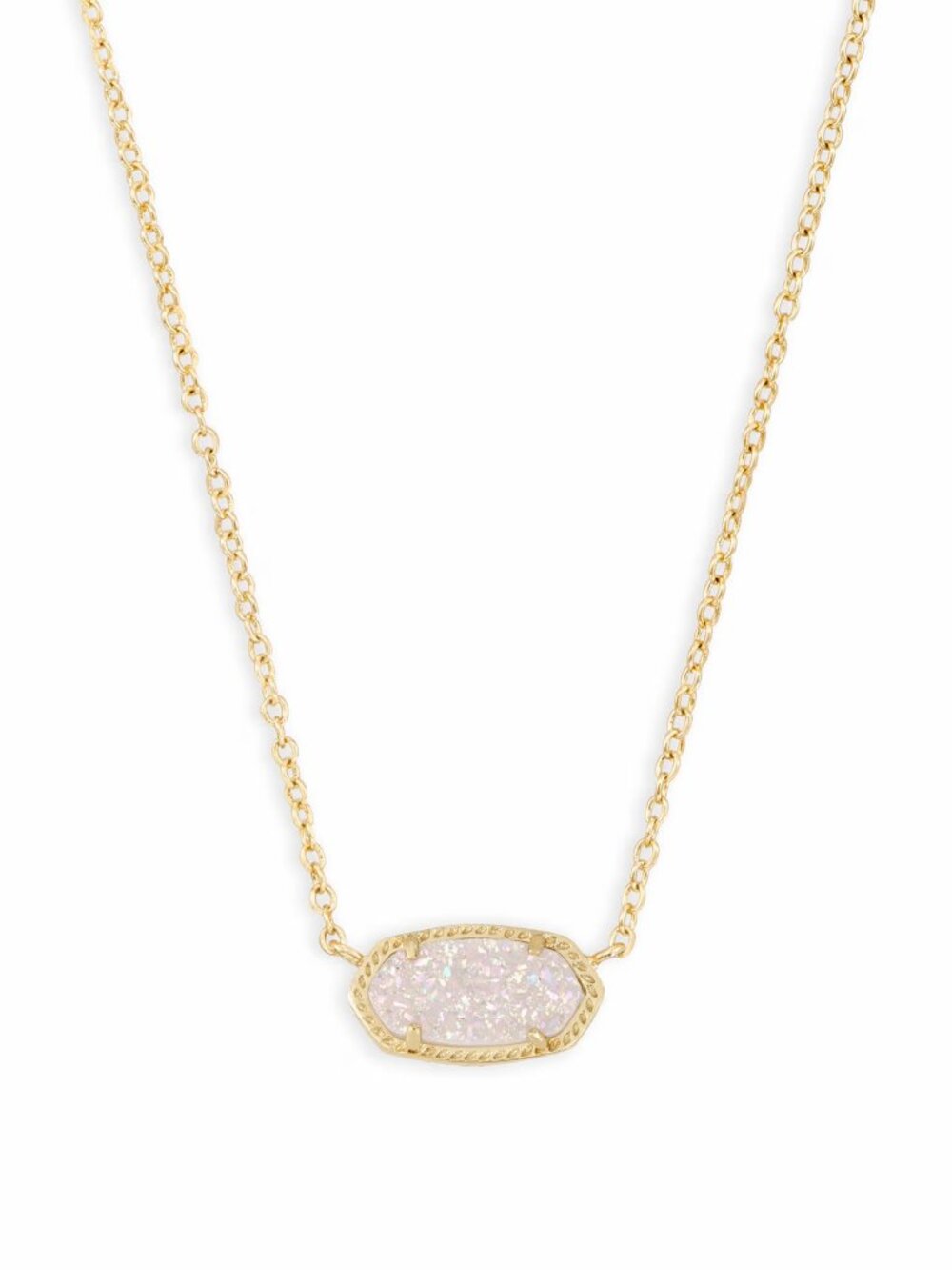 Kendra Scott Elisa Gold Pendant Necklace in Iridescent Drusy